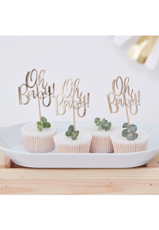 Ginger Ray OB-105 Oh Baby Cupcake Toppers ()