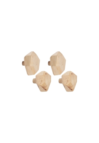 Leeff 18057 Ganci in legno Wout, set da 4 - Marrone ()