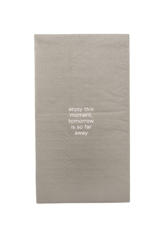 Leeff 18766 Tovaglioli - Enjoy this moment, tomorrow is so far away Taupe ()