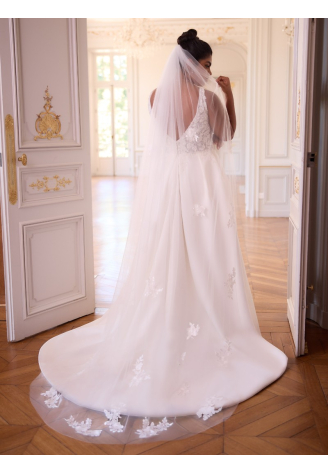 Bianco Evento S529 – Velo in tulle avorio, 250 cm ()