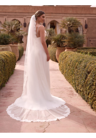 Bianco Evento S535 – Velo in tulle avorio, 250 cm ()