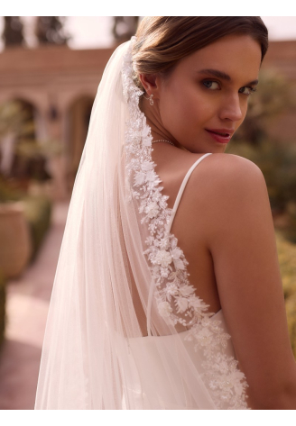 Bianco Evento S535 – Velo in tulle avorio, 250 cm