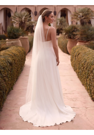 Bianco Evento S543 – Velo in tulle avorio, 200 cm ()
