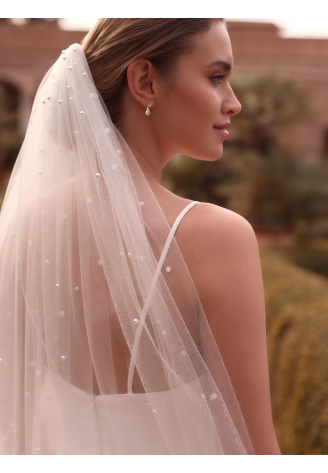 Bianco Evento S543 – Velo in tulle avorio, 200 cm