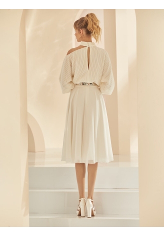 Gonna midi Bianco Evento Amaril