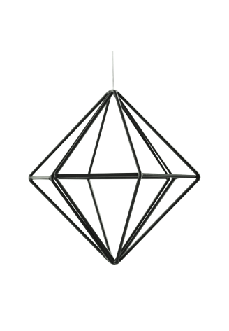 Ginger Ray BW-440 Decorazione Geometrica in Metallo Nero - Small