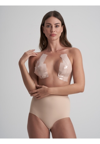 BYE BRA Rotolo di Nastro Adesivo Corporeo 5cmX5m Doppio Adesivo Beige