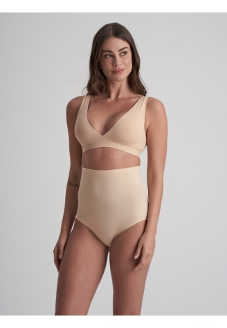 BYE BRA Bum Lifts | Mutandine con Imbottitura in Vita Alta Beige ()