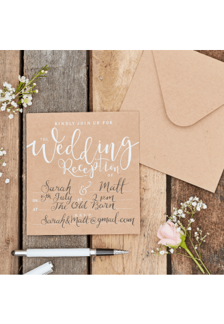 Ginger Ray CW-247 Rustic Country Kraft Wedding Reception Inviti ()