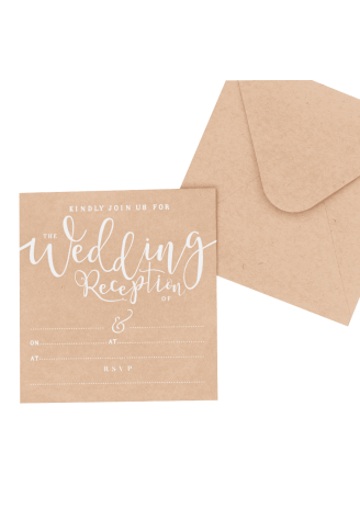 Ginger Ray CW-247 Rustic Country Kraft Wedding Reception Inviti