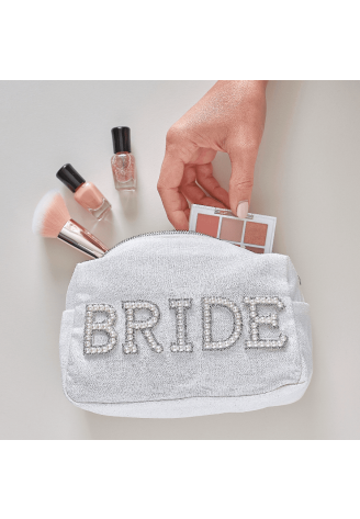 Ginger Ray HEN-121 Bride Borsa Make Up Perle Bianca ()