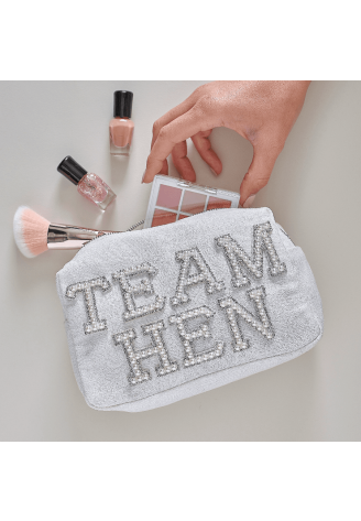 Ginger Ray HEN-122 Team Hen Borsa Make Up Perle Bianca ()