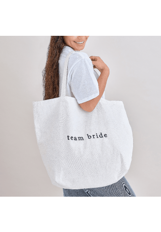 Ginger Ray HEN-159 Team Bride Tote Bag Bianco ()