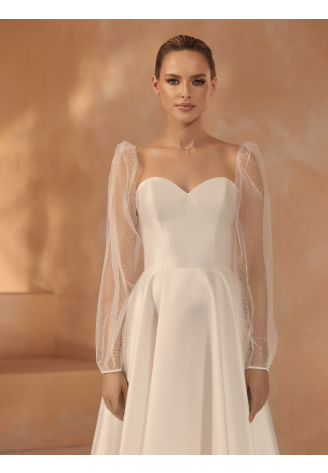 Bianco Evento R003 Maniche in tulle