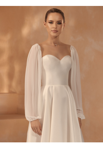 Bianco Evento R001 Maniche in tulle