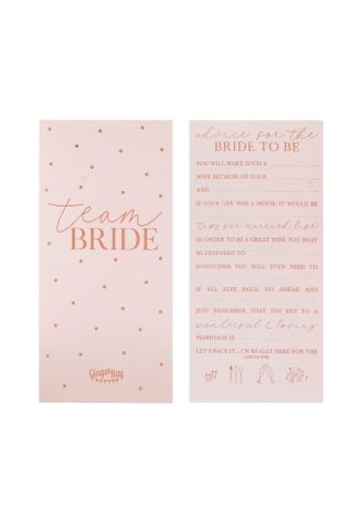 Ginger Ray HN-835 Blush Hen Advice Cards