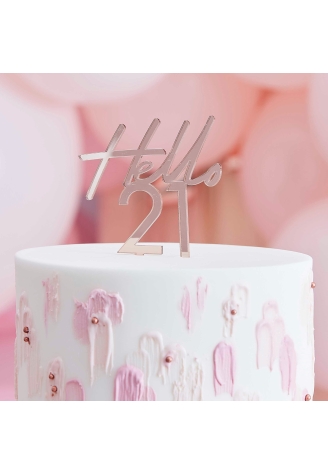 Ginger Ray 'Hello 21' Cake Topper ()