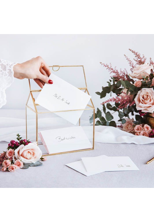 Party Deko PUDTM9-01 | Portacarte in Cristallo Dorato ()