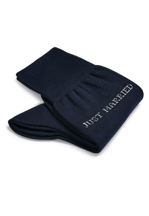 Carlo Lanzo Just Married Calzini Cotone Blu Scuro