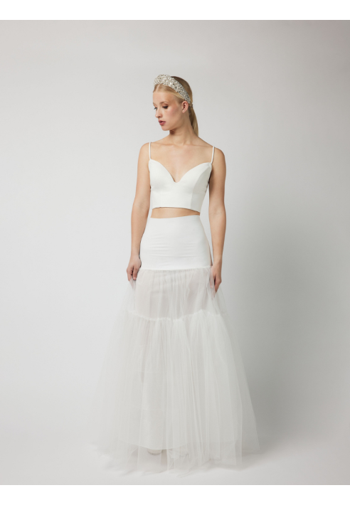 PO-PC75-150J Sottoveste ultraleggera a trapezio - Avorio ()