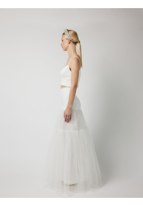 PO-PC75-150J Sottoveste ultraleggera a trapezio - Avorio