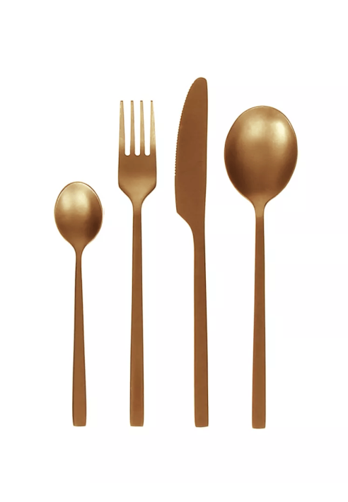 POMAX – OSAWA – Set posate 16 pezzi 18/10 – Acciaio inox – Rame ()