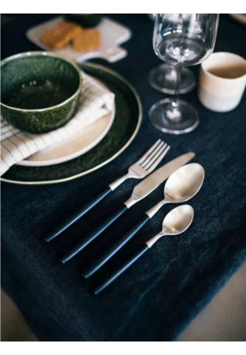 Pomax RENOIR – Set di posate 16 pezzi 18/10 – Acciaio inox – Nero