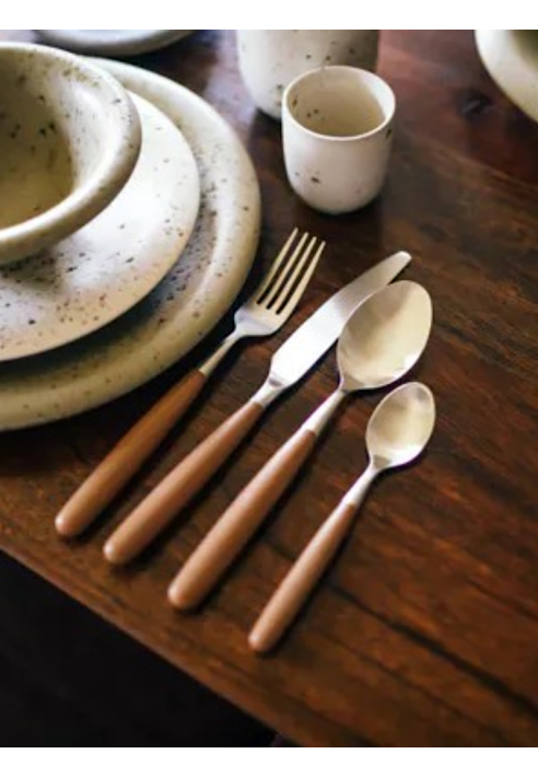 Pomax RENOIR – Set di posate 16 pezzi 18/10 – Acciaio inox – Marrone