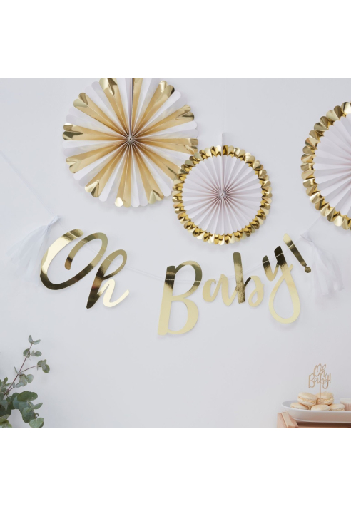 Ginger Ray OB-110 Oh Baby - Ghirlanda dorata