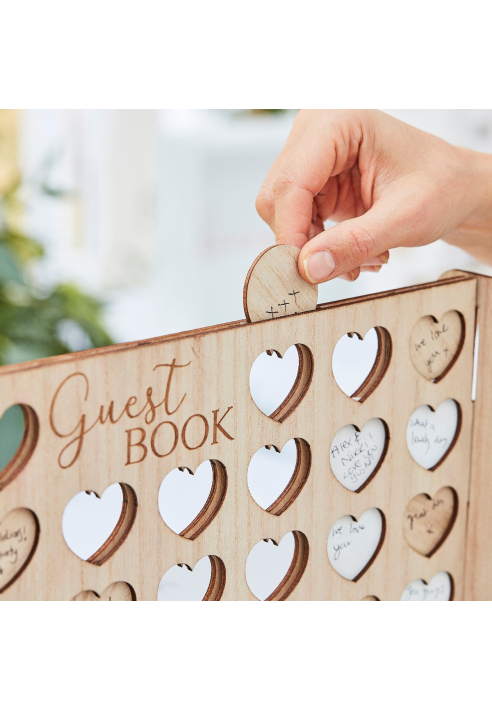 Ginger Ray BR-384 Botanical Wedding Four In A Row Wedding Guestbook