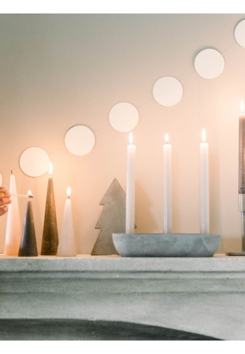 Leeff 18276 Carice L Grey - Porta candele in cemento