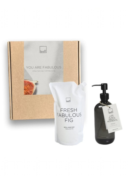 Leeff 18542 - Confezione regalo Fabulous Fig | Sapone mani + ricarica (bianco) ()