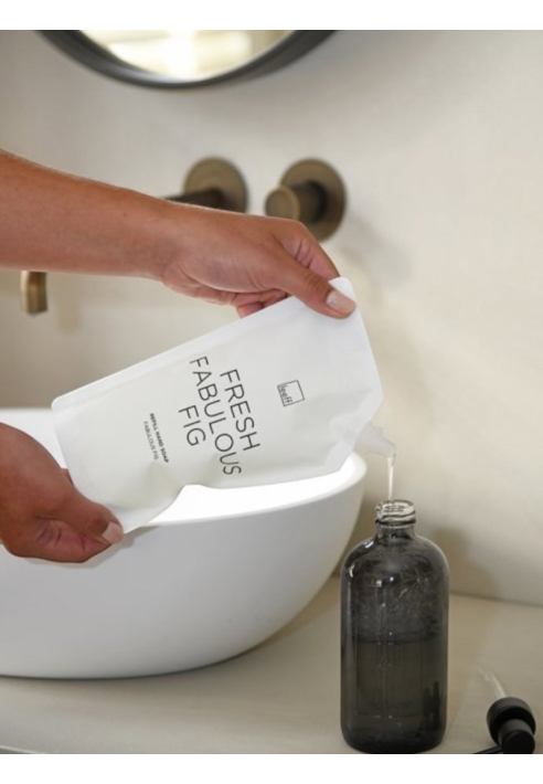 Leeff 18542 - Confezione regalo Fabulous Fig | Sapone mani + ricarica (bianco)