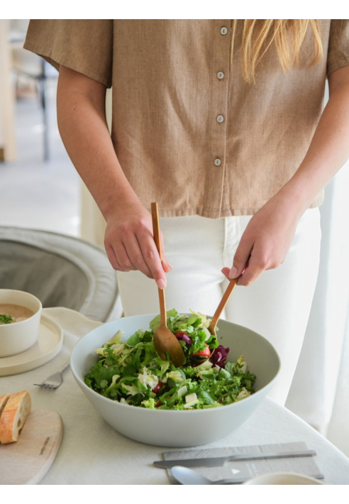 Leeff 18696 Mestoli per insalata Charlot oro rosa