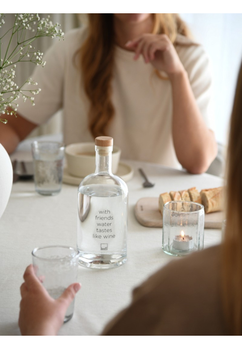 Leeff 18768 Water Bottle Wendy - With friends water tastes like wine Transparant