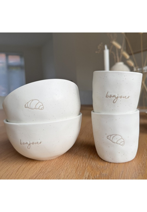 Leeff Ciotole Croissant e Bonjour, confezione da 2 ()