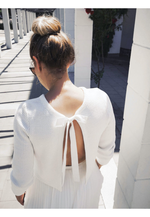 Forever & Eva Maglione da sposa con fiocco P5344 ()