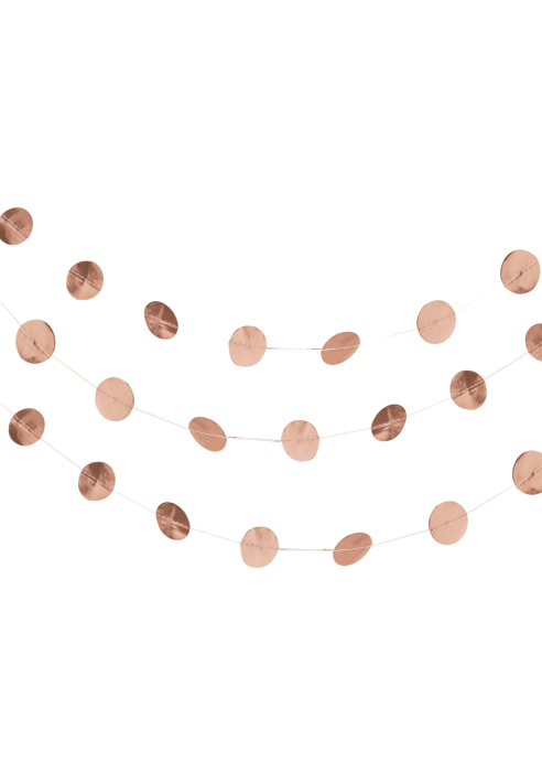 Ginger Ray BB-277 Beautiful Botanics Cerchi Bunting Oro Rosa