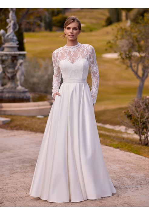 Bianco Evento Darla - Gonna da sposa in raso ()