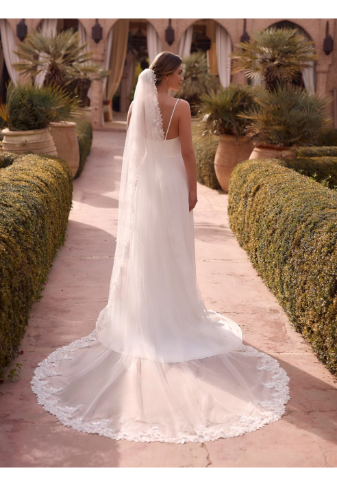 Bianco Evento S541 – Velo da sposa in tulle avorio, 300 cm ()