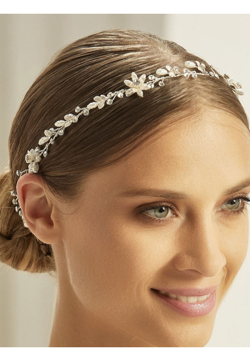 Cerchietto Bianco Evento 2904 Floreale Perla