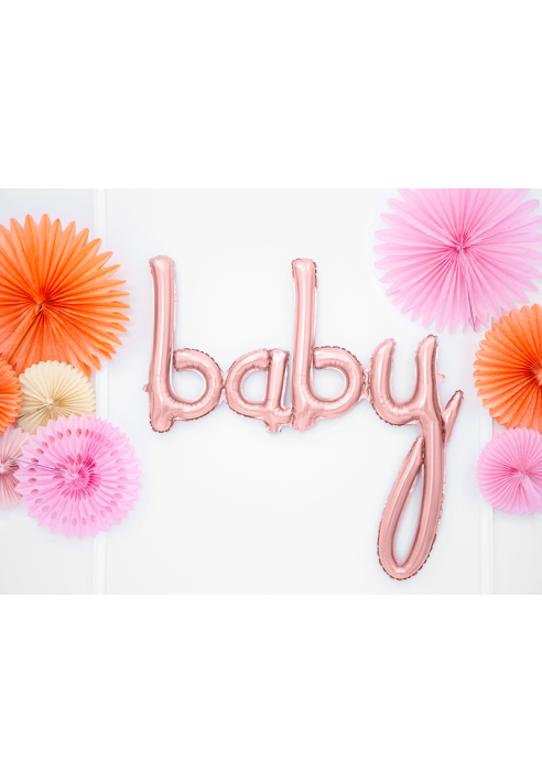 Party Deko FB42M-019R - Folienballon Baby Rosa Oro (73cm) ()