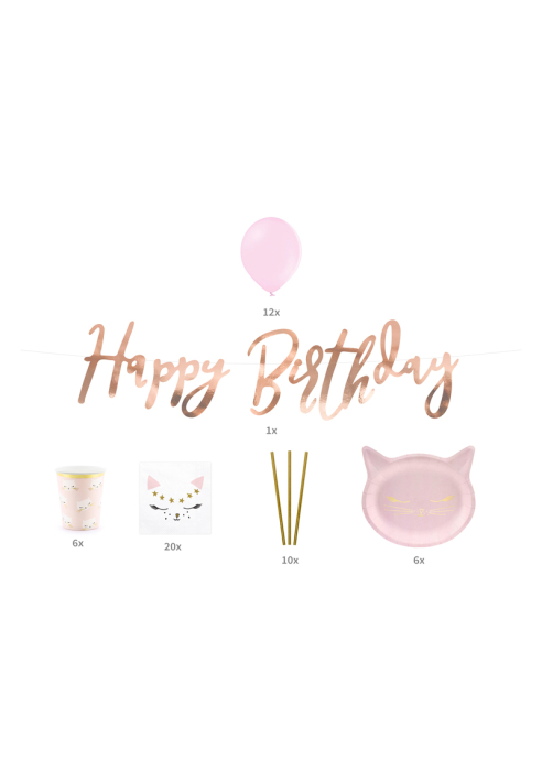Party Deko SET12 - Decorazioni di Festa Gatto