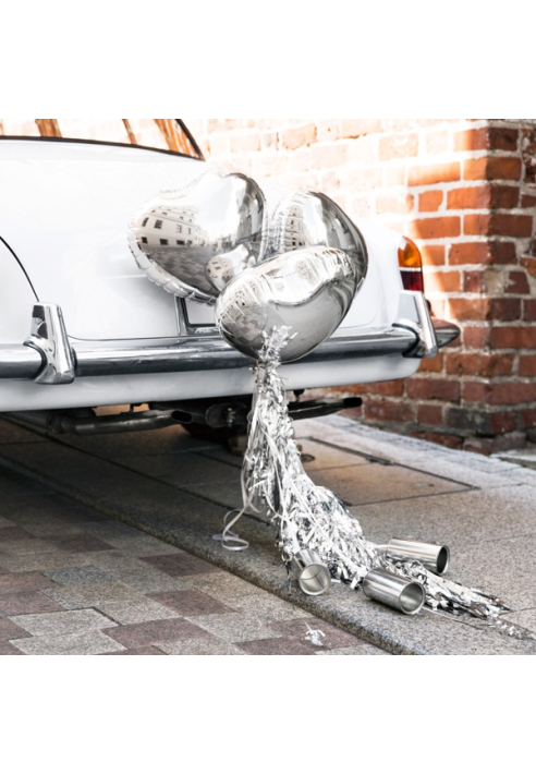 Party Deko ZDS1-018 | Decorazioni per auto - Kit argento