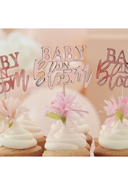 Ginger Ray BL-108 Floral - Decorazione per Cupcake Baby Shower ()