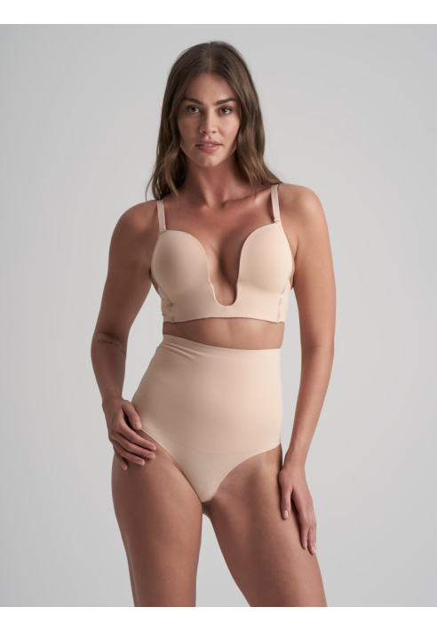 BYE BRA Waist Control | Tanga Controllo Vita Alta Beige ()