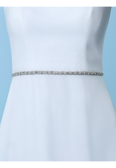 Poirier C-1527 -Cintura sposa da strass e perle