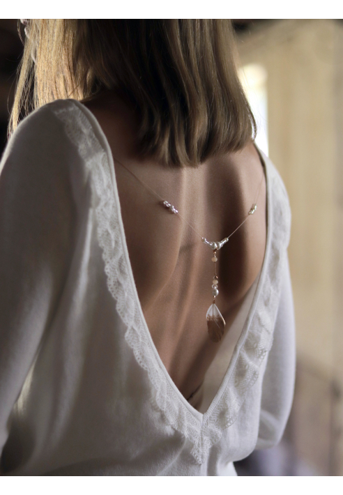 Forever & Eva C212 Ciondolo a Piuma