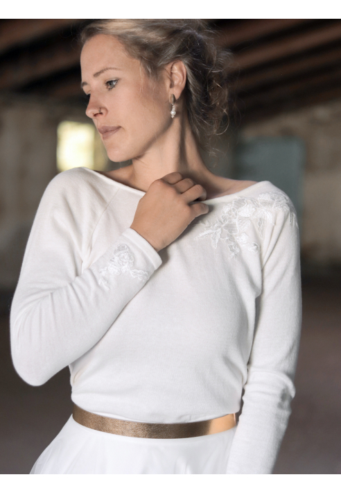 Forever & Eva P53031 Maglione a Fiori ()