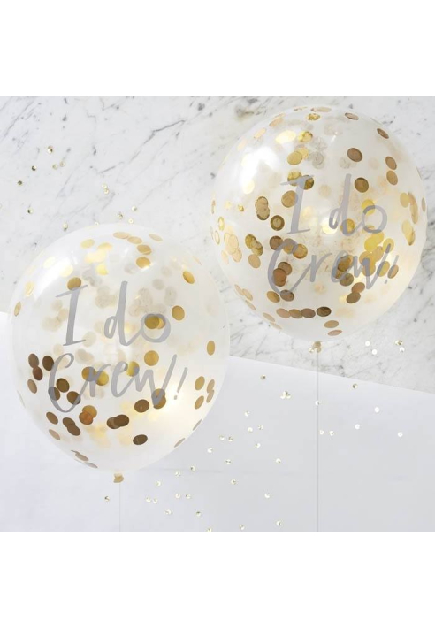 Ginger Ray ID-403 Palloncini di Confetti "I Do Crew" ()